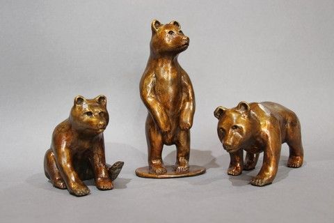 FL098 Three Little Bears (Set) $1000 at Hunter Wolff Gallery